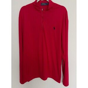 Polo Ralph Lauren 1/4 Quarter Zip Pullover Sweater Men's XXL Red Mock Neck